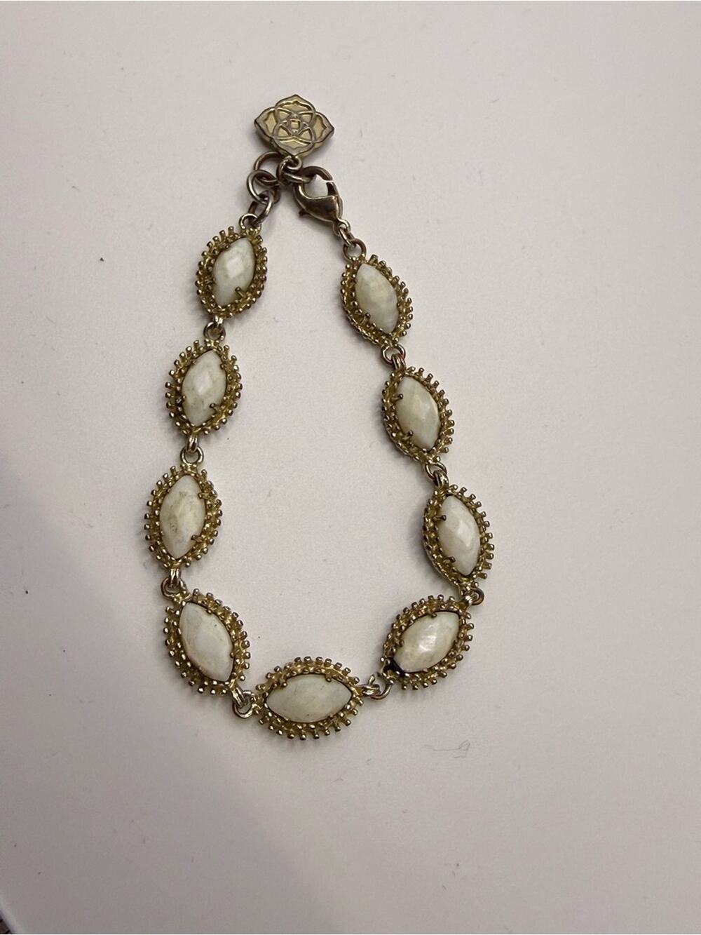 Kendra Scott Jana Gold-Tone White Stone Link Bracelet